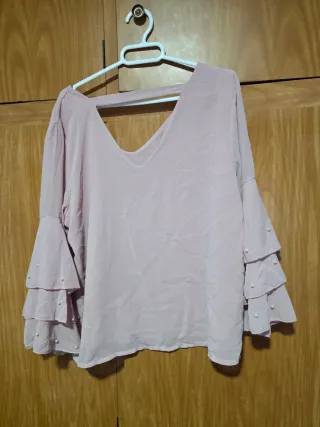 Blusa rosa manga acampanada talla M