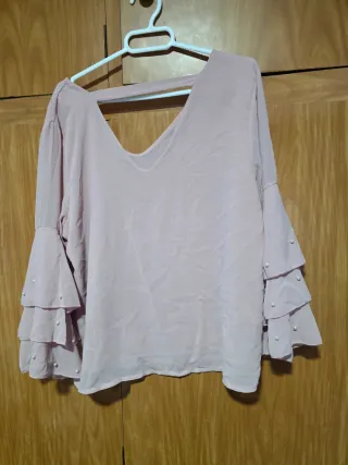Blusa rosa manga acampanada talla M