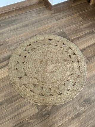 Alfombra redonda de yute
