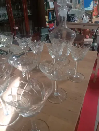 Servizio bicchieri cristallo decorato