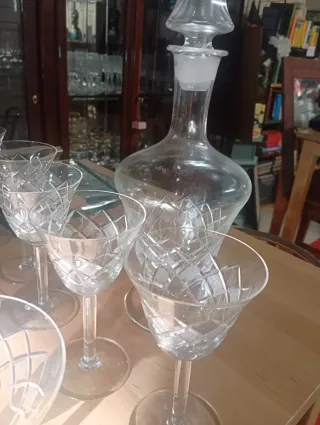 Servizio bicchieri cristallo decorato