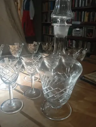 Servizio bicchieri cristallo decorato