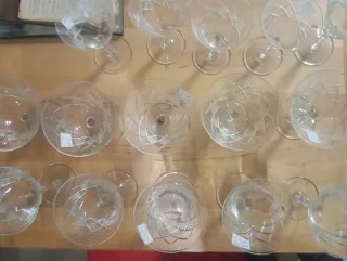 Servizio bicchieri cristallo decorato