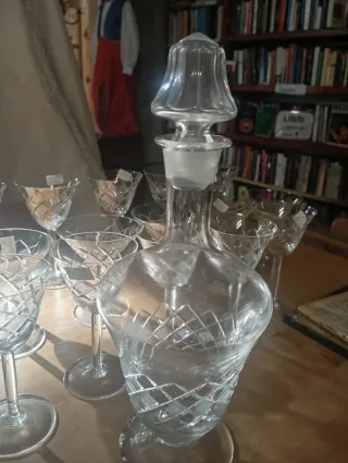 Servizio bicchieri cristallo decorato