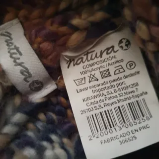 Gorro lana tejido ochos de Natura