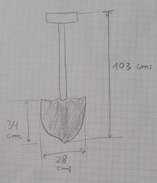 Pala de obra mango madera
