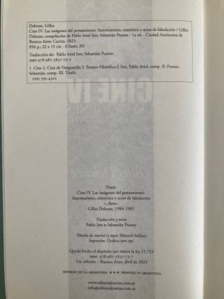 CINE 4. Las imágenes del pensamiento