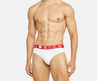 Slip Jhon Richmond Blanco con Elástico Rojo.