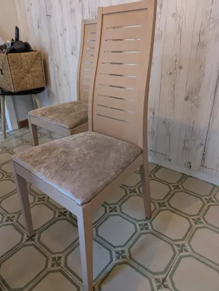 Pack 4 Sillas Comedor Madera Tapizadas