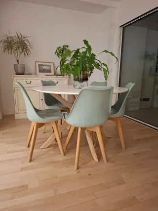 Mesa redonda Banak blanca 120cm