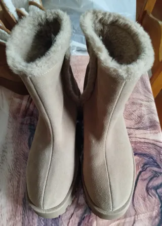 Botas ante beige talla 41. Usadas un par de veces!