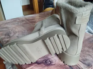 Botas ante beige talla 41. Usadas un par de veces!