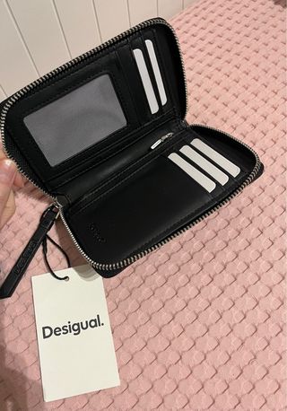 Monedero Desigual Negro y Azul