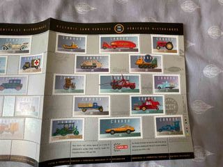 Canadá: sellos nuevos con vehículos históricos.