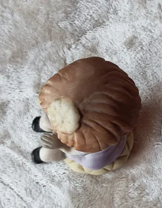 Figura Niña Vintage 70s Pájaro Porcelana