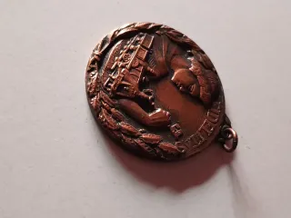 Medalla antigua cobre ferrocarril Fidelitas