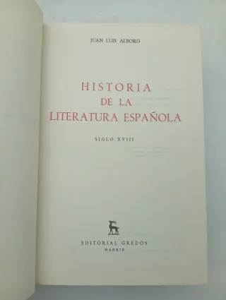 Libro historia de la literatura Española - Gredos