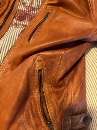 Chaqueta Cuero Cognac Pepe Jeans Talla M