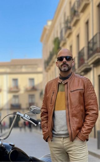 Chaqueta Cuero Cognac Pepe Jeans Talla M