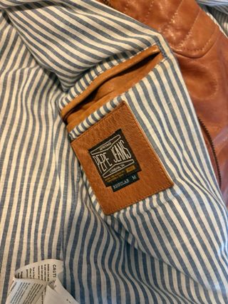 Chaqueta Cuero Cognac Pepe Jeans Talla M