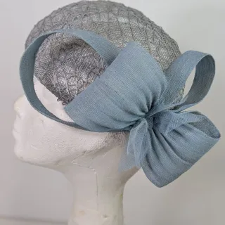 Tocado fiesta azul y plata