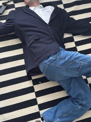 Blazer lana oversize azul marino