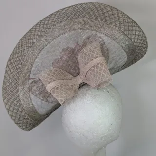 Tocado fiesta beige y rosa