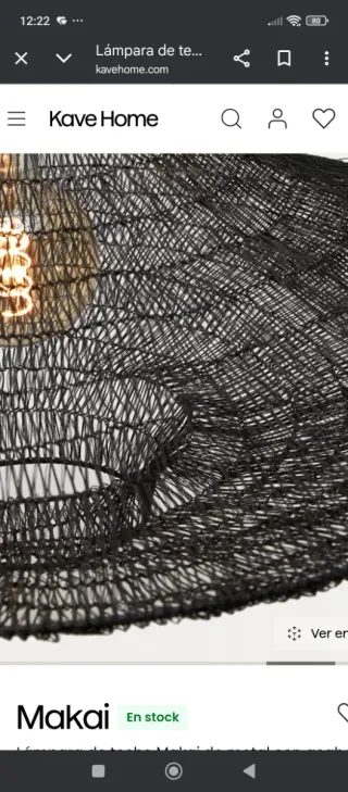 Lámpara de techo metal negra