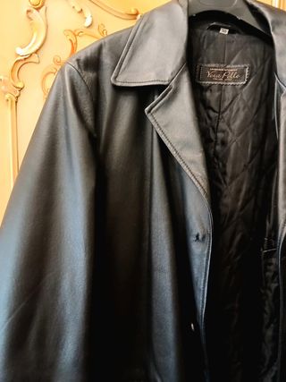 Trench uomo Vera Pelle  nero XXL