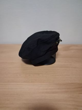 Boina Gorro Negro Algodón con Hebilla