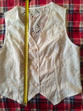Chaleco blanco bordado Shein | talla M