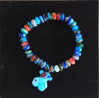Pulsera TOUS Cristal Murano Oso Azul