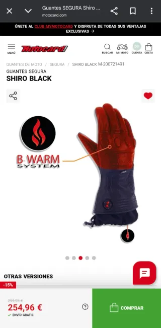 Guantes moto calefactables SEGURA Shiro Talla L