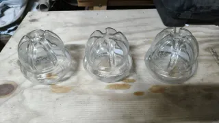 3 Coppe Paralume Vetro Trasparente