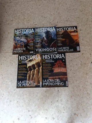 Lote 5 revistas Historia Nacional Geographic.