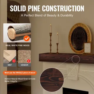 Mensola per Caminetto Galleggiante a Parete 60 x 8