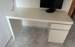Escritorio Ikea MALM Blanco 140x65 cm