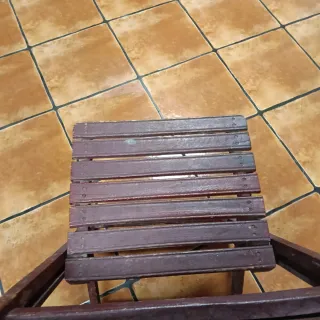 30 Sillas Plegables Madera Marrón/Rojo