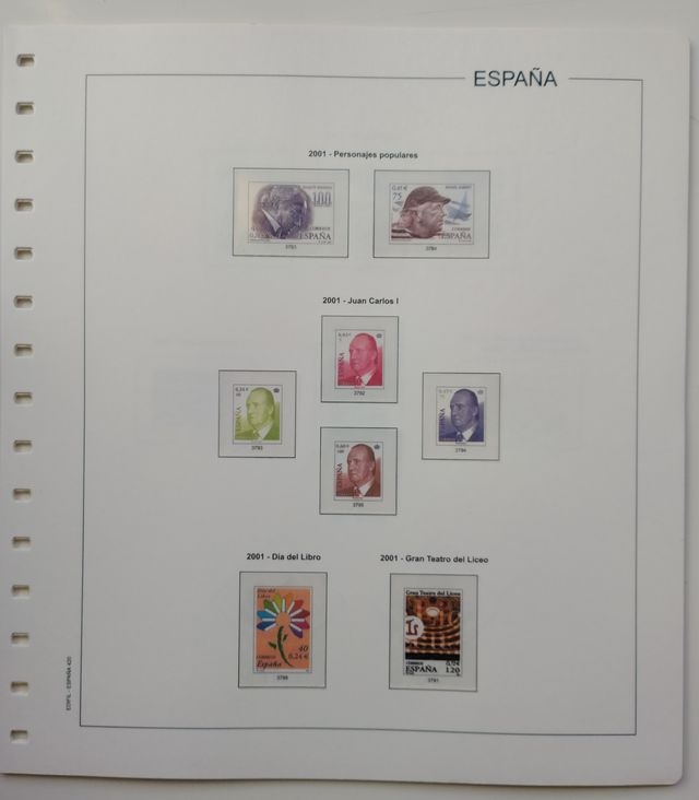 SUPLEMENTO EDIFIL 2001 SELLOS ESPAÑA ESTCH.TRANSP.