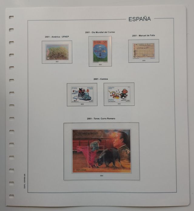 SUPLEMENTO EDIFIL 2001 SELLOS ESPAÑA ESTCH.TRANSP.