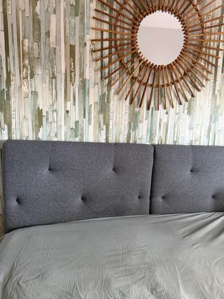 Cabecero de cama doble gris