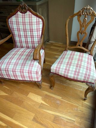 Sillas antiguas tapizadas