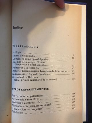 PARA LA ANARQUÍA Y OTROS ENFRENTAMIENTOS. Savater.