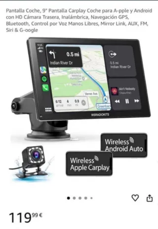 Pantalla Coche 9 CarPlay Android Auto