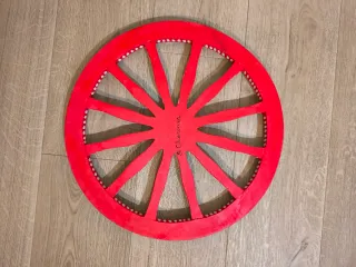 Ruota Carretto Siciliano Legno Dipinta Mano