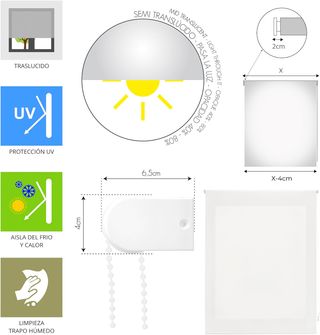 Blindecor Ara | Estor enrollable translúcido liso