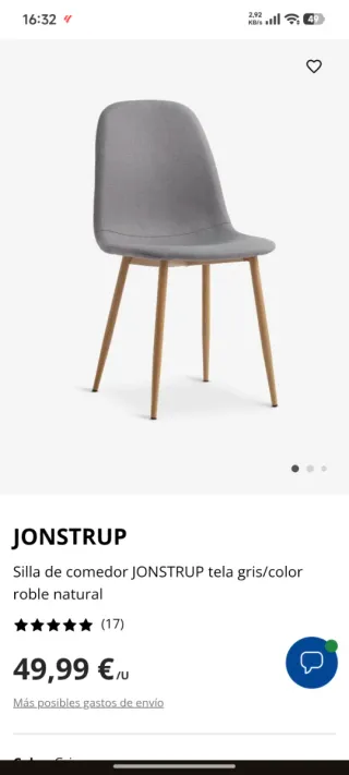 Juego de 4 sillas modelo JONSTRUP