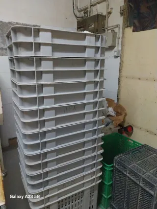 5 Cestas de Plástico Apilables