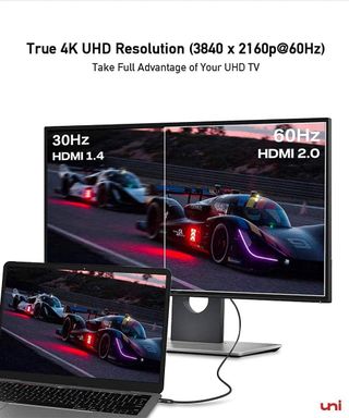 Cavo USB C a HDMI 1,8m (4K@60Hz), Cavo intrecciato uni
