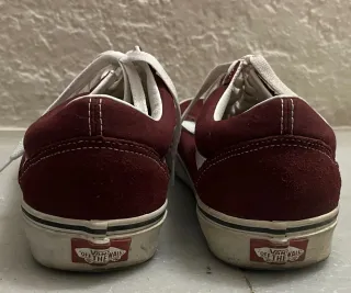 Deportivas Vans granate y blanco